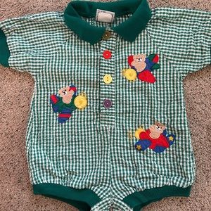 18m vintage one-piece with bears in airplanes.